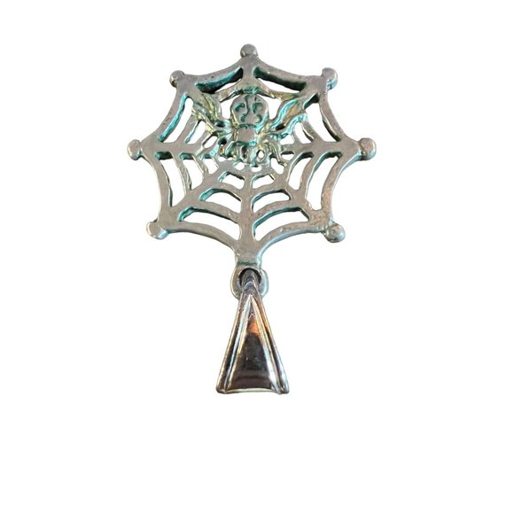 House of Morgan Spiderweb Slider Pewter Silver Pendant - Picture 6 of 10